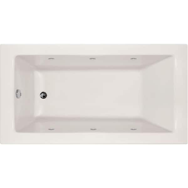 Hydro Systems Shannon 60 in. Acrylic Left Hand Drain Rectangular Alcove Whirlpool Bathtub in White