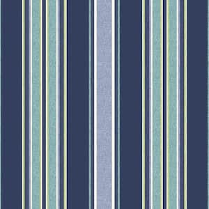 Sapphire Blue Aurora Stripe Rectangle Outdoor Throw Pillow