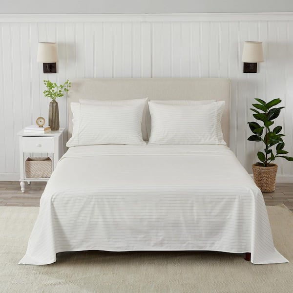 FRESHFOLDS Green Super Soft 4-Piece Microfiber Striped Sheet Set