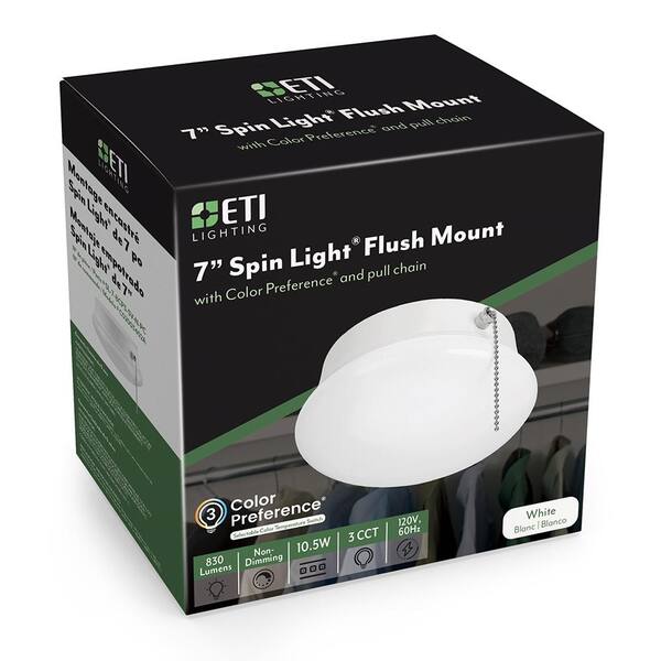 ETI LIGHTING 7 in. Spin Light LED Flush Mount Ceiling Light ETI LIGHTING 7 in. Spin Light LED Flush Mount Ceiling Light