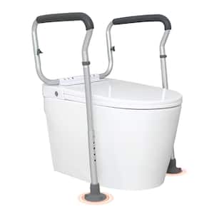 Toilet Safety Rail Bathroom Toilet Seat Frame Adjustable Width and Height Fit Most Toilets Supports 300 lbs. Grab Bars