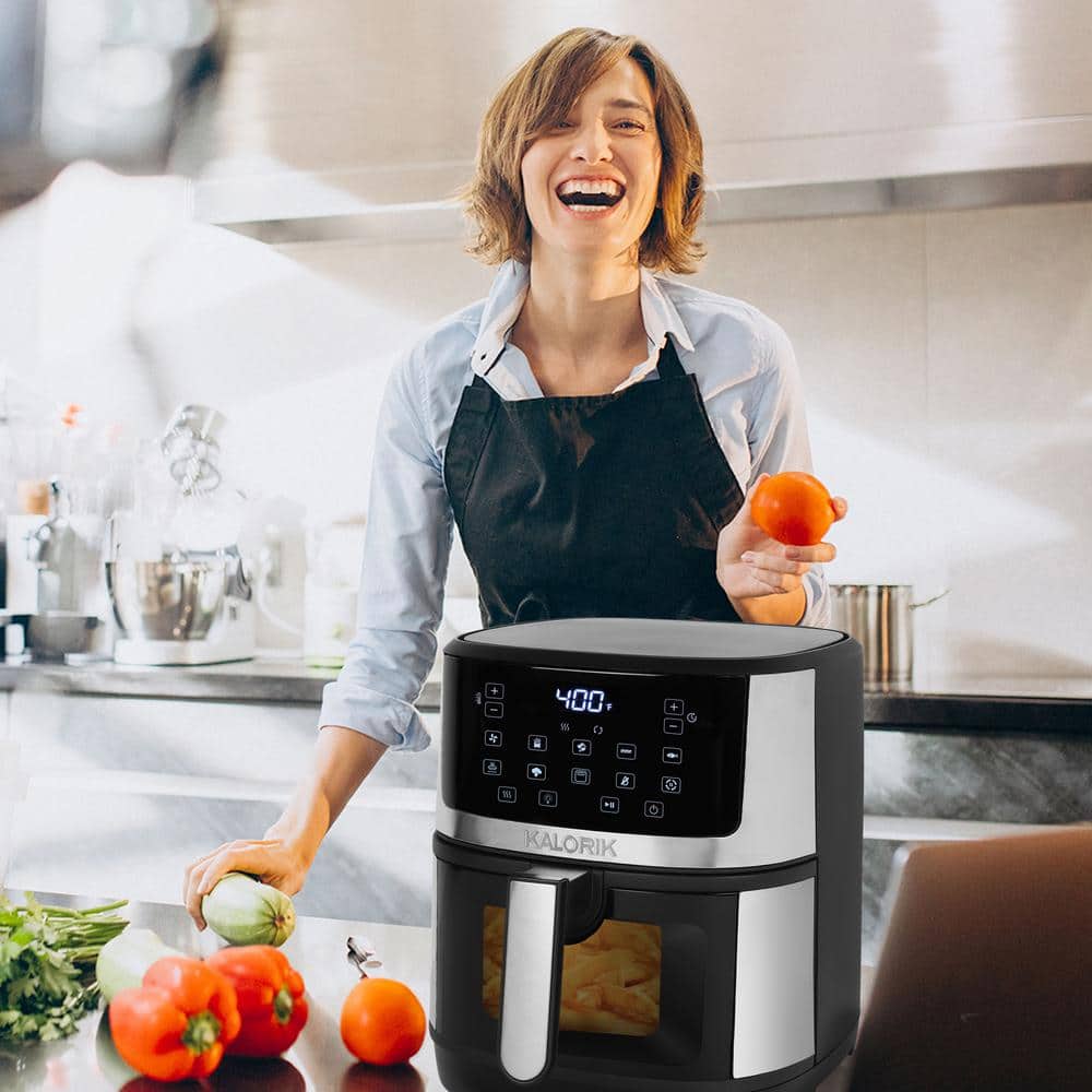 Kalorik 5-Quart Stainless Steel Touchscreen Air Fryer with Window