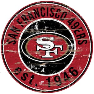 24" NFL San Francisco 49ers Round Distressed Sign
