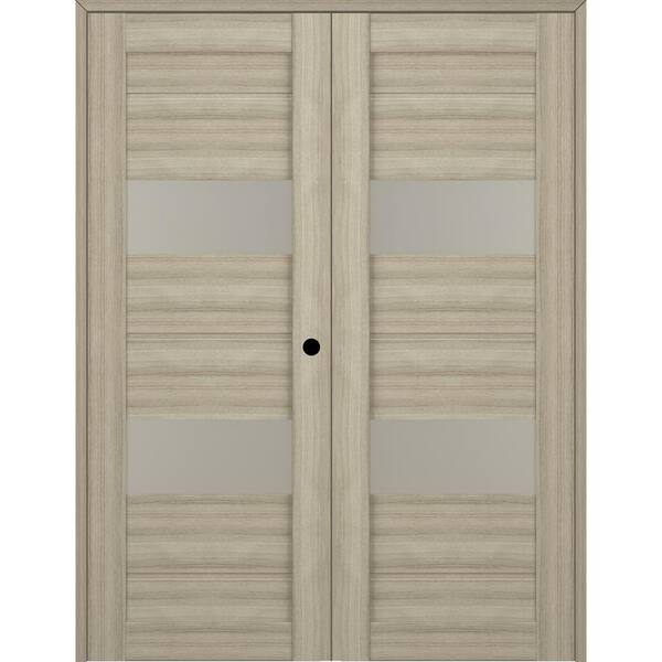 Belldinni Vita 36 in. x 83.25 in. Left Hand Active 2-Lite Frosted Glass Shambor Wood Composite Double Prehung French Door