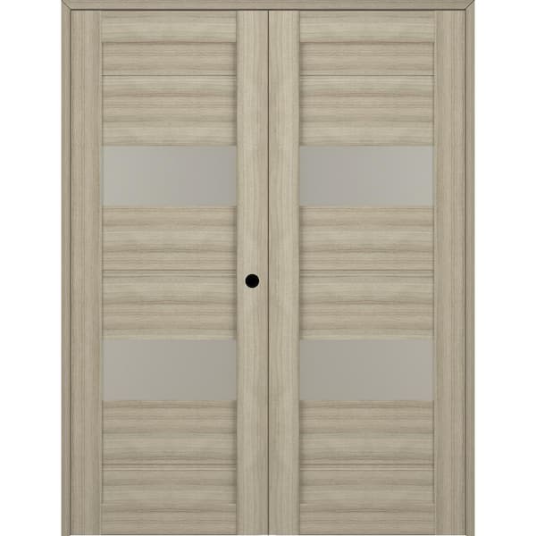 Belldinni Vita 72 in. x 83.25 in. Left Hand Active 2-Lite Frosted Glass Shambor Wood Composite Double Prehung French Door