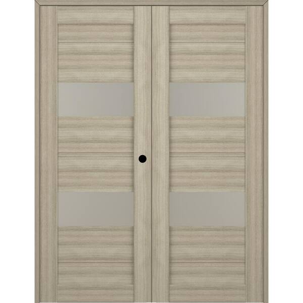 Belldinni Vita 72 in. x 95.25 in. Left Hand Active 2-Lite Frosted Glass Shambor Wood Composite Double Prehung French Door