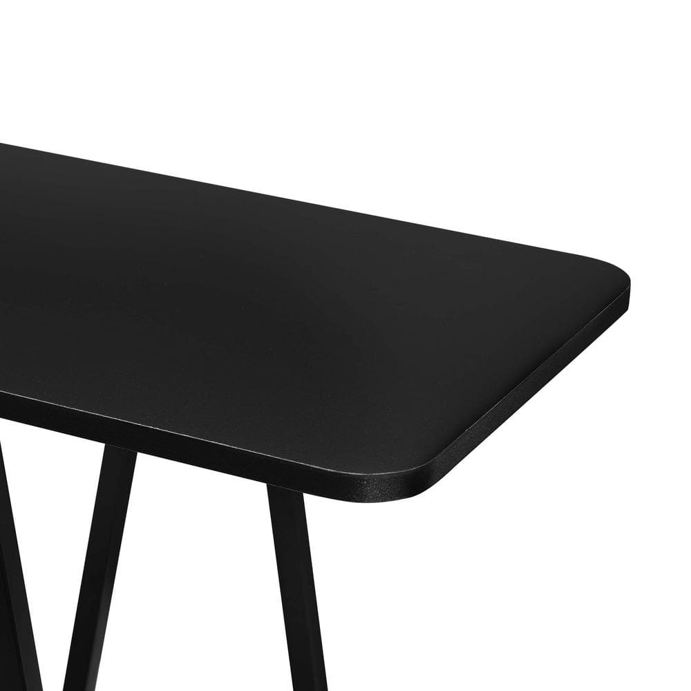 Celine Black Modern Console Table with Two Shelves
