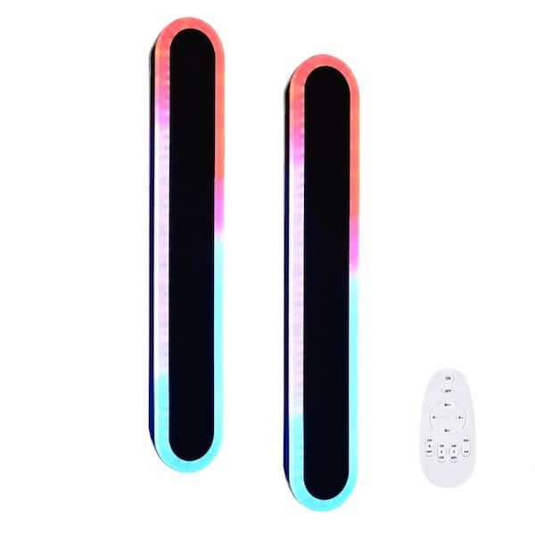 48 in 2-Light Black LED Vanity Light Bar with Five Selectable Color Temperatures Integrated Linear Fixture