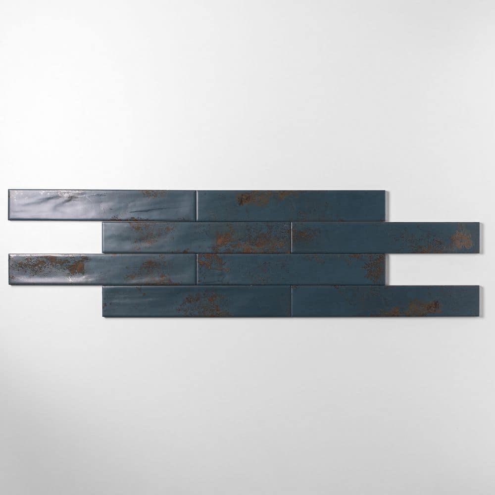 Rural 2 in. x 12 in. Slate Blue Satin Ceramic Subway Wall Tile Sample price history on PriceWatchPro