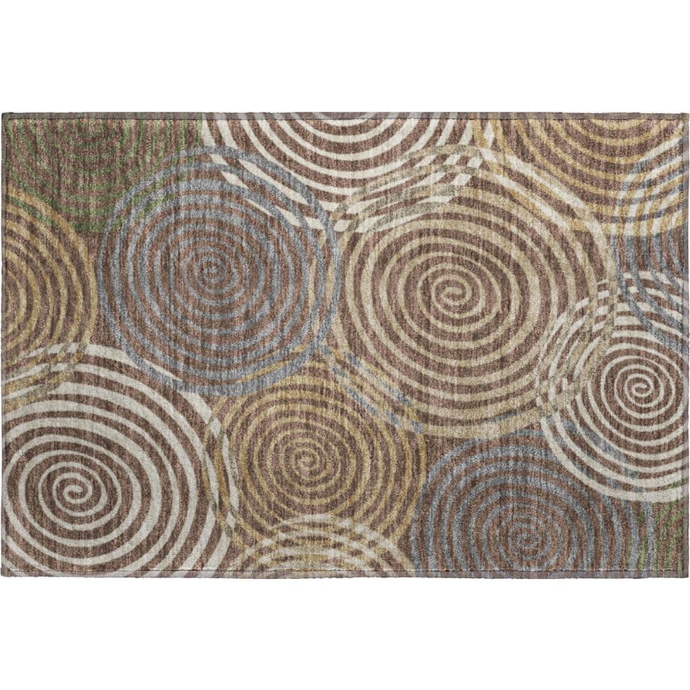 Mayfield Premium Machine Washable Abstract AMF2435 Chocolate 2 ft. x 3 ft. Accent Rug price history on PriceWatchPro