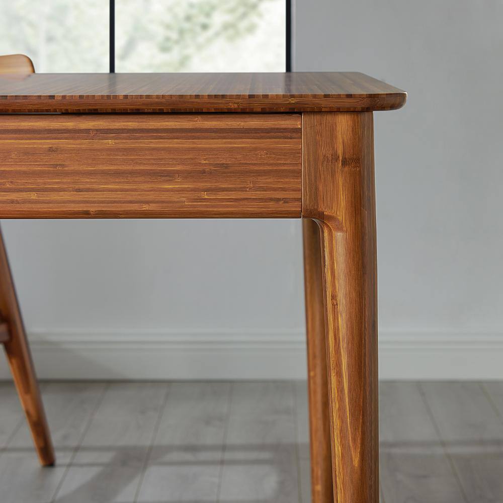 Erikka Solid Bamboo Extendable Dining Table in Amber