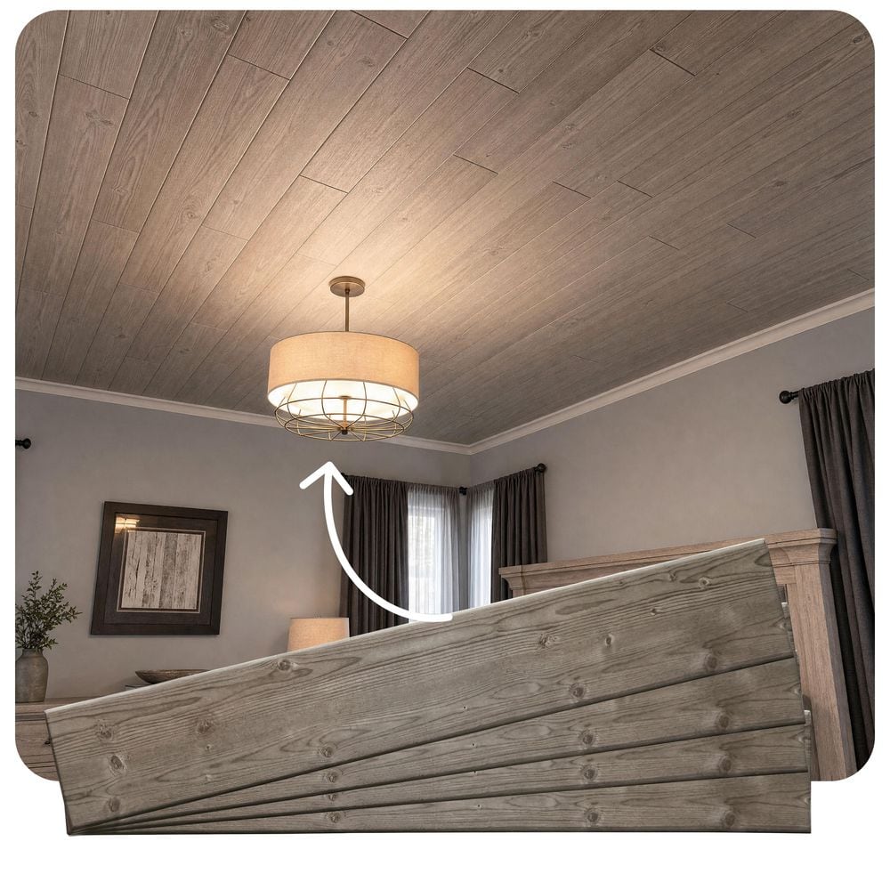 Reviews for A La Maison Ceilings Warm Gray 0.5 ft. x 3 ft. Glue up Faux ...