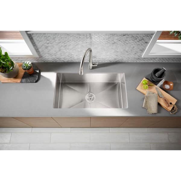 Lyric 33 in. Stainless Steel 18-Gauge Undermount Single Bowl Kitchen Sink