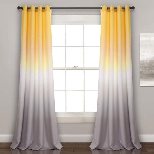 Yellow Solid Grommet Room Darkening Curtain - 52 in. W x 84 in. L (Set of 2)