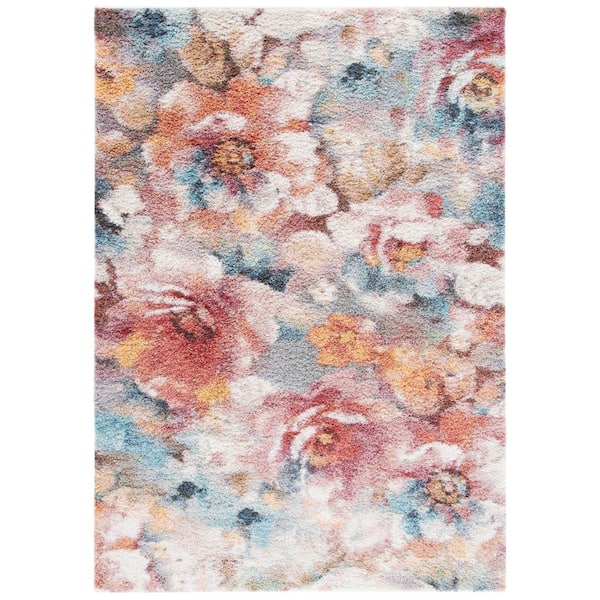 Calista 2 ft. x 3 ft. Rust/Ivory Oversized Floral Area Rug