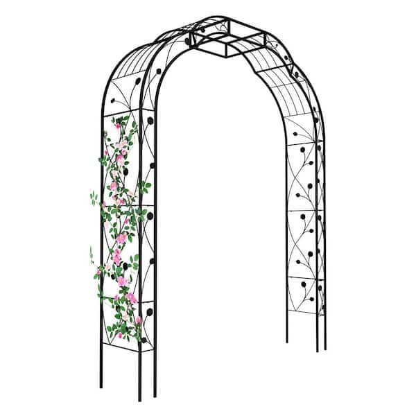 74.4 in. W x 98.4 in. H Outdoor Metal Garden Arch Garden Arbor Trellis Climbing Plants Support Rose Arch Arch