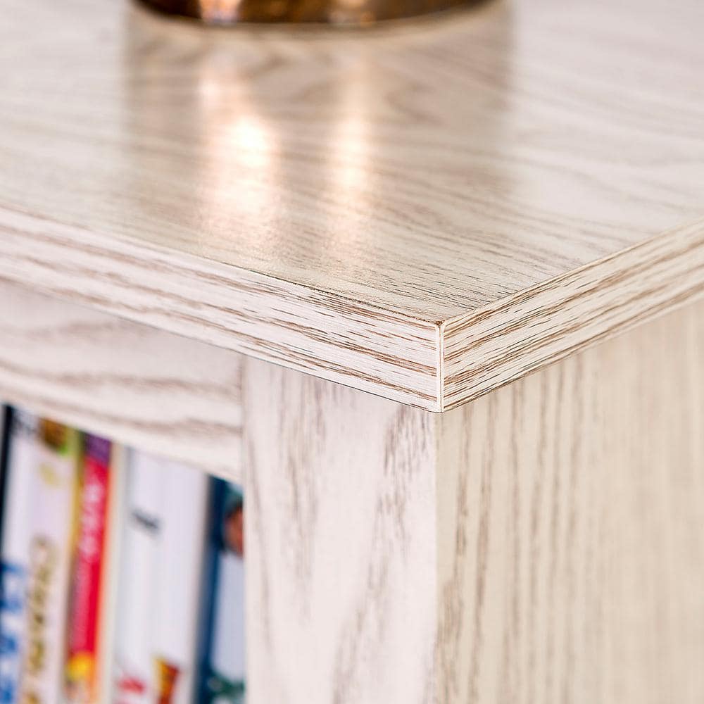 Whitewash 58" MDF Fireplace TV Stand with Shelves