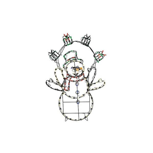 Product Works 42 in. Christmas LED Animated Snowman with Gifts Outdoor Decor