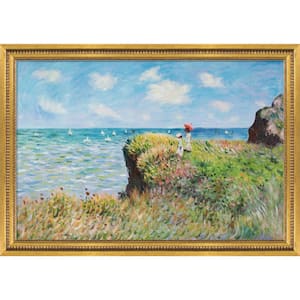 Cliff Walk at Pourville by Claude Monet Versailles Gold Queen Framed Nature Oil Painting Art Print 29 in. x 41 in.