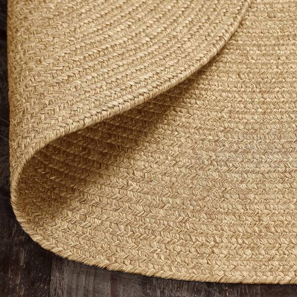 Superior Braided Jute Neutral Indoor Oval Area Rug, 8' x 11