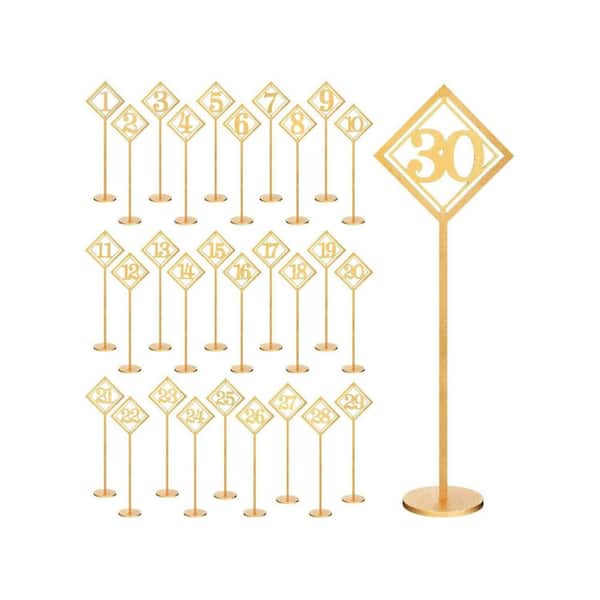 4 in. W x 12 in. H Gold Wood Napkins Table Numbers Set of 30