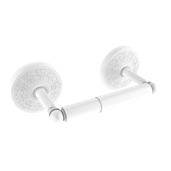 Allied Brass Monte Carlo Collection Wall Mounted Toilet Paper Holder in Matte White
