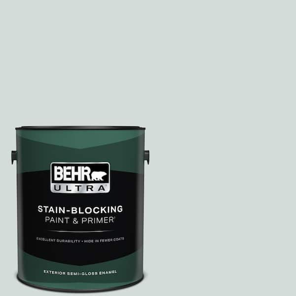 BEHR ULTRA 1 gal. #PPU12-13 Urban Mist Semi-Gloss Enamel Exterior Paint & Primer