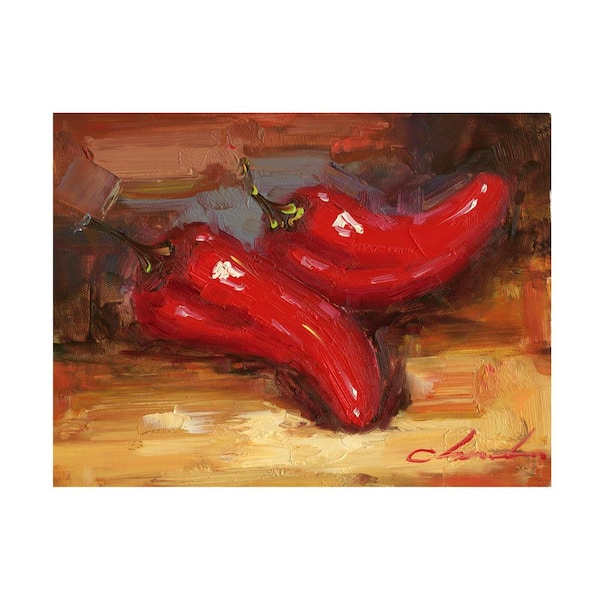 Trademark Fine Art Chili Peppers Hidden Floater Frame Food Wall Art 14 in. x 19 in.