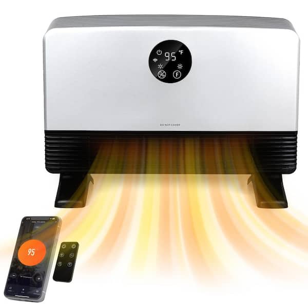 1500-Watt Wall Mounted Electric Heater for Indoor Use with Wi-Fi and Remote Control