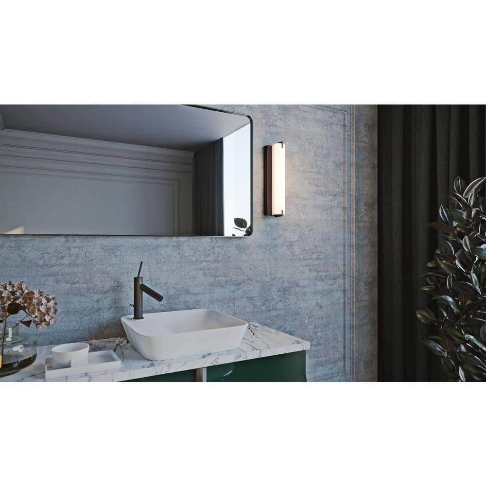 AFX Axel 1-Light Black Wall Sconce with Acrylic Shade
