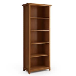 Amherst Solid wood 70 in. x 30 in. Transitional 5 Shelf Bookcase in Light Golden Brown