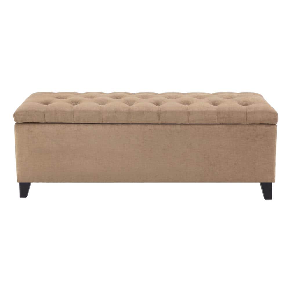 Madison Park Sasha Sand Tufted Top Storage Bench 18.5 in. H x 49 in. W x  19.25 in. D FPF18-0142 - The Home Depot