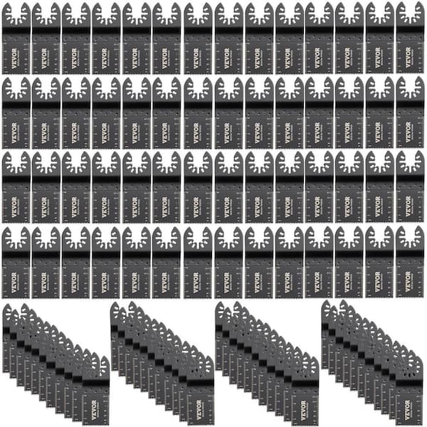 100-Pieces Oscillating Saw Blades Quick Release Multitool Kit HCS Tool for Dewalt Dremel FeinWorx Bosch Makita Milwaukee