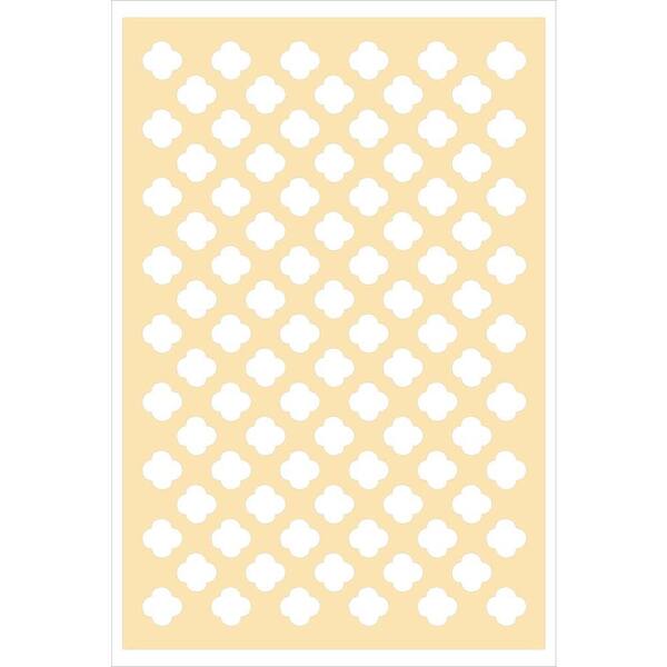 Acurio Latticeworks 1/4 in. x 32 in. x 4 ft. Beige Clover Vinyl Decor Panel