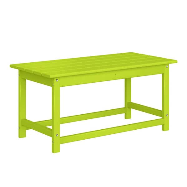 WESTIN OUTDOOR Mason Lime Poly Plastic Fade Resistant Outdoor Patio Rectangle Adirondack Coffee Table