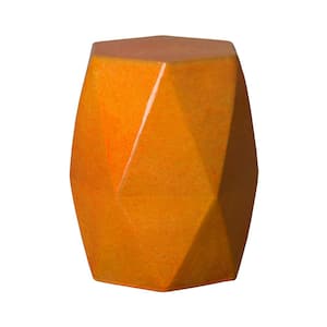 Brilliant Matrix Bright Orange Ceramic 18 in. Garden Stool