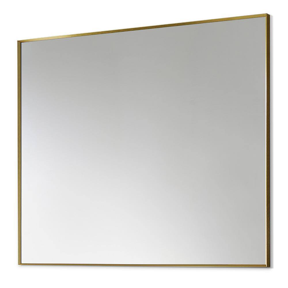 Elegant Rectangular 36" Brushed Gold Aluminum Vanity Mirror