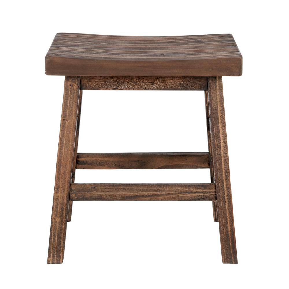 Pomona 20" Rustic Brown Reclaimed Wood Saddle Barstool