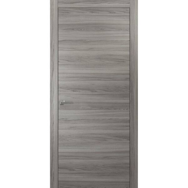 Sartodoors 0010 28 in. x 80 in. Flush No Bore Ginger Ash Finished Pine Wood Interior Door Slab with Hardware
