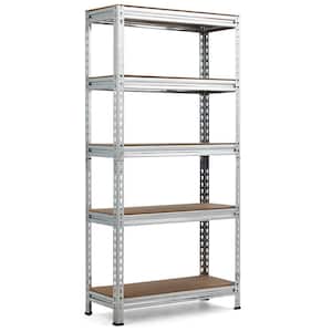 Silver 5-Tier Metal Garage Storage Shelving Rack Adjustable(30 in. W x 60 in. H x 12 in. D)