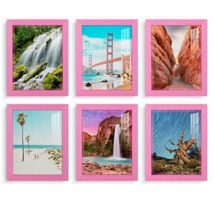Textured 8 in. x 10 in. Pink Picture Frame (Set of 6)