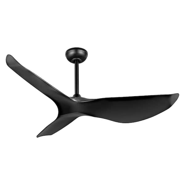 WINGBO 52 in. 6 fan speeds Matte Black Ceiling Fan With 3 Blade