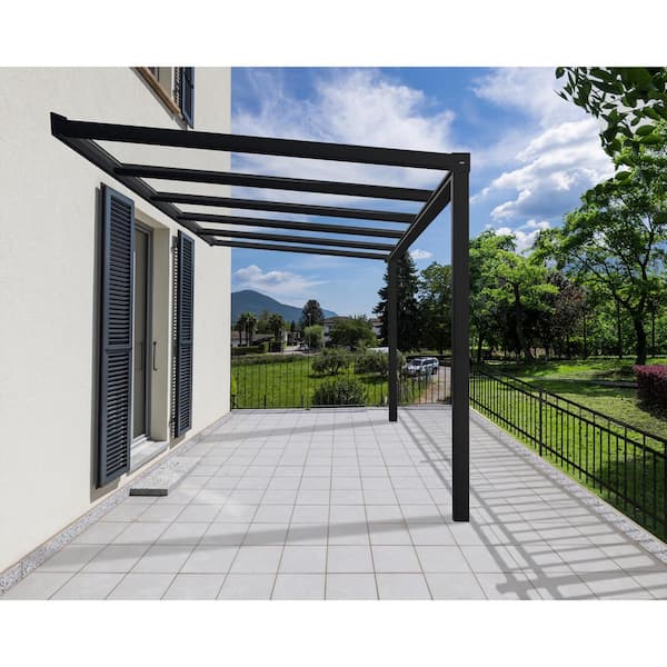 12 Ft Gray Clear Aluminum Patio Cover, Clear Patio Covers