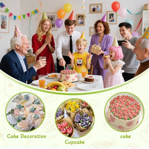 Anqtovp 27-Piece Cake Decorating Set with Piping Tips, Leaf Tips