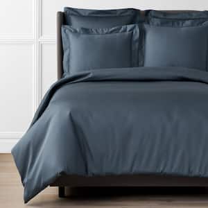 Legends Hotel Steel Blue 450-Thread Count Wrinkle-Free Supima Cotton Sateen Twin Duvet Cover