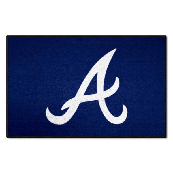 FANMATS Atlanta Braves Navy 1.5 ft. x 2.5 ft. Starter Area Rug 29183 ...