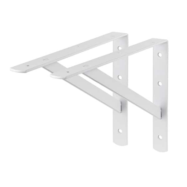 Dolle BEAM 11.6 in. White Steel Shelf Bracket Set of 2