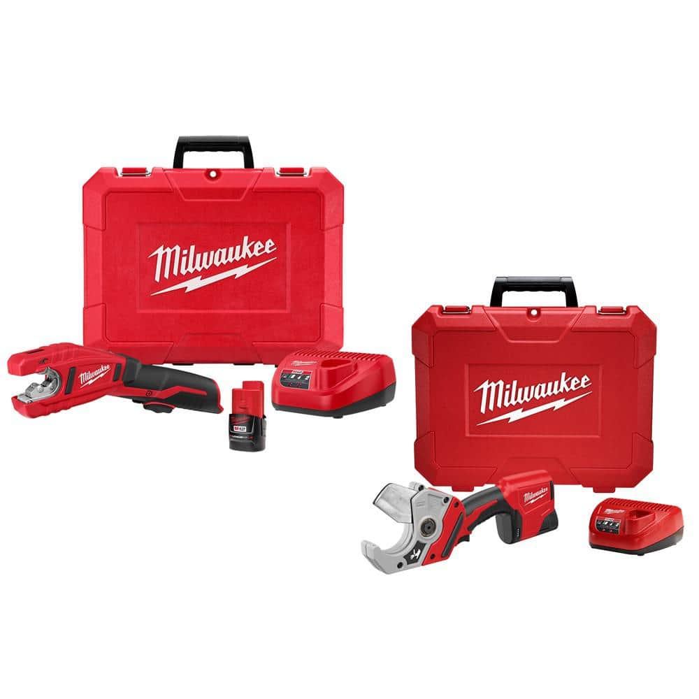 Milwaukee M12 12V Lithium-Ion Cordless Copper Tubing Cutter Kit with M12 PVC Shear Kit