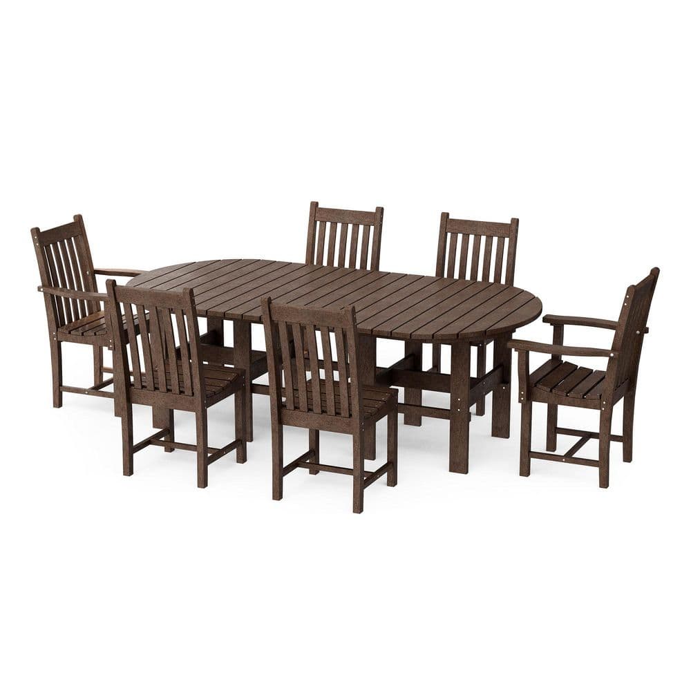 Classic Tudor Brown 7-Piece HDPE Plastic Outdoor Patio Dining Set price history on PriceWatchPro