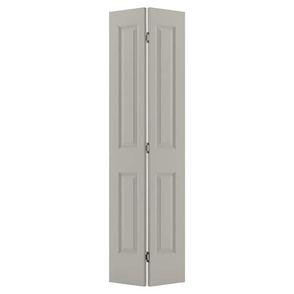 JELD-WEN 24 in. x 80 in. Carrara 2-Panel Square Top Hollow Core Light Gray Painted Molded Composite Closet Bi-Fold Door
